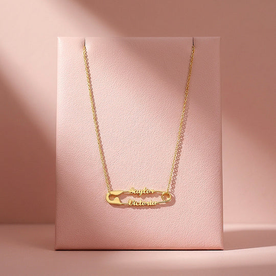 Safety Pin Necklace | Personalised Necklace | Nova1047