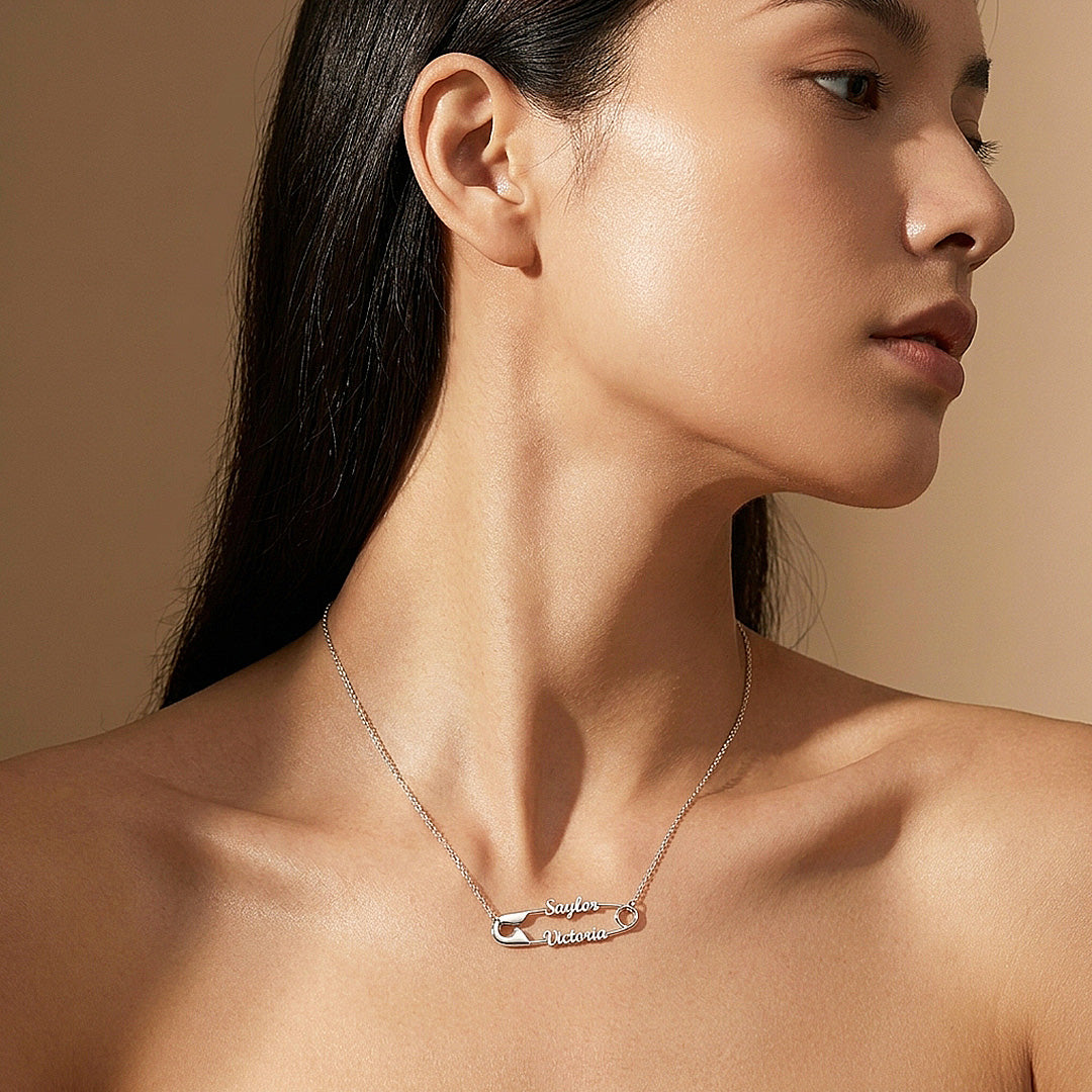 Safety Pin Necklace | Personalised Necklace | Nova1047