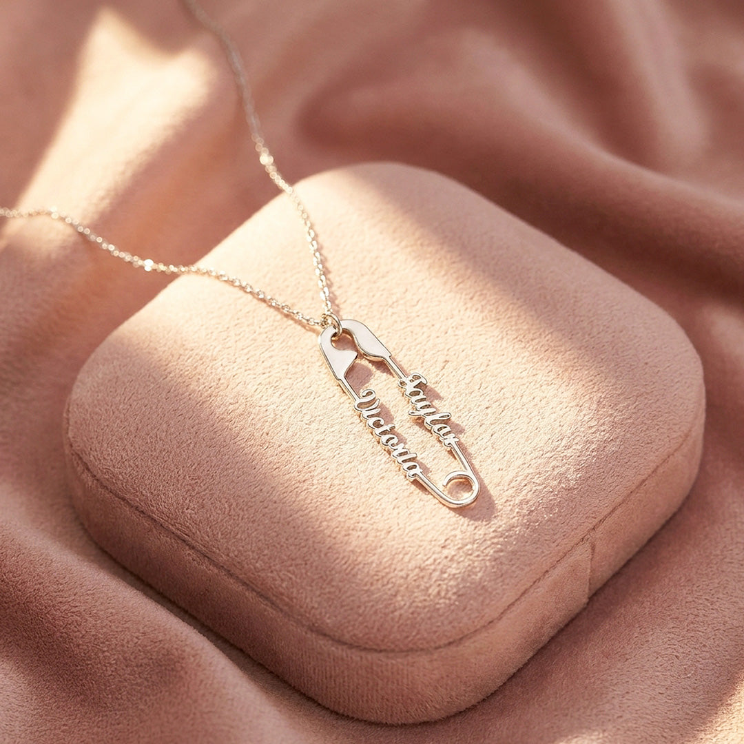 Safety Pin Necklace | Personalised Necklace | Nova1047