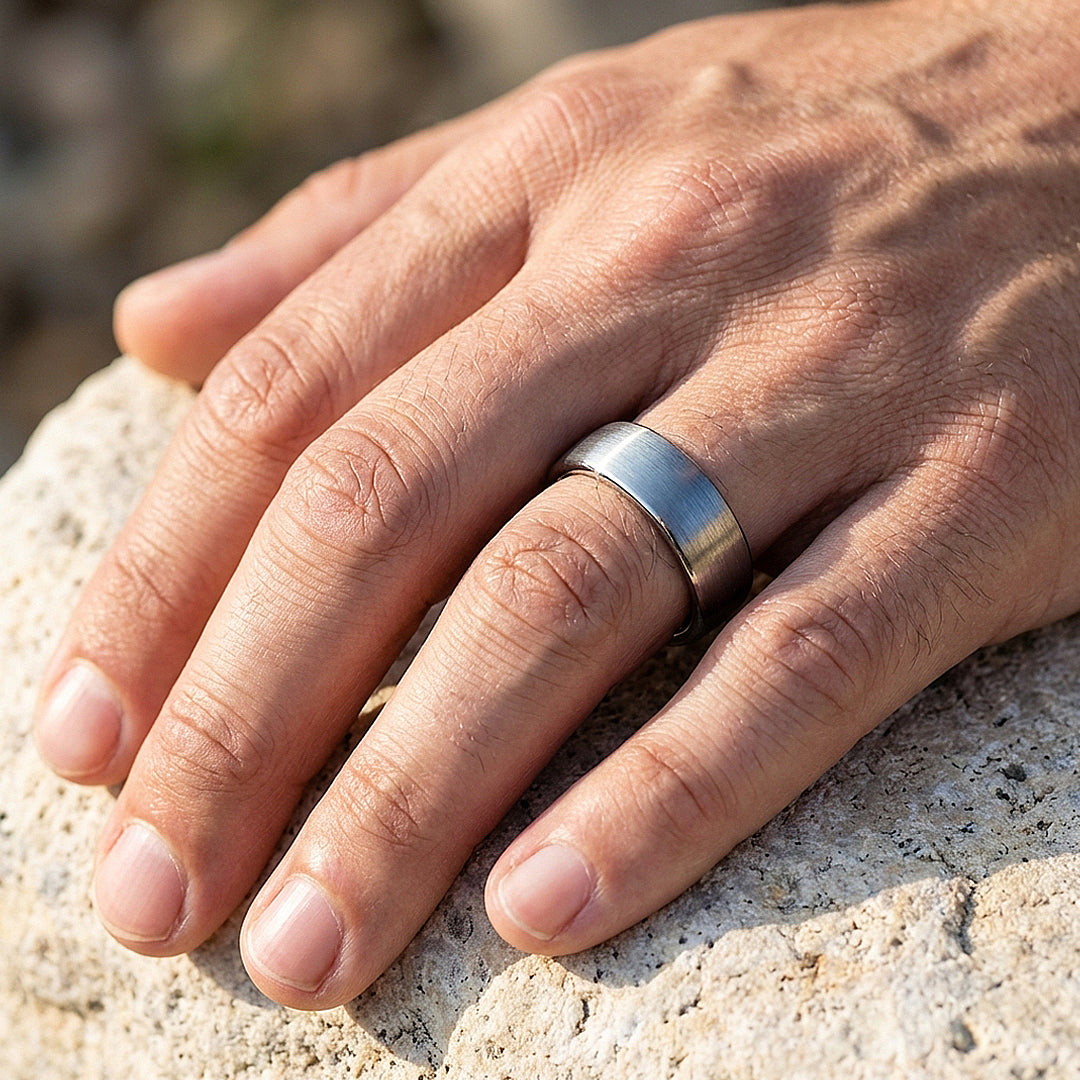 Opulent Brushed Domed Tungsten Carbide Ring - Ring | Singapore Jewellery, Wedding Rings &amp; Gifts | Same Day Delivery | Tiara.com.sg