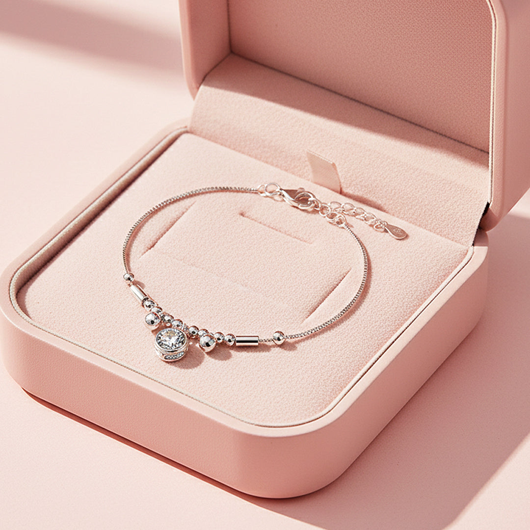 Bezel Geometric Charm Bracelet | Moissanite | Prm9163 - Bracelets | Singapore Jewellery, Wedding Rings &amp; Gifts | Same Day Delivery | Tiara.com.sg