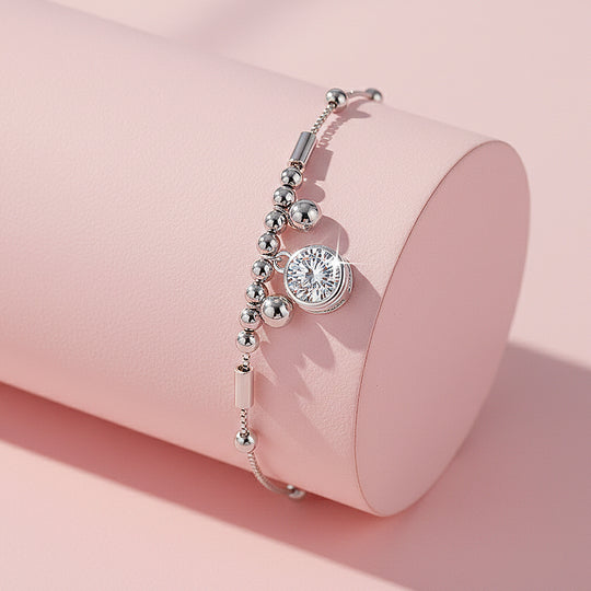 Bezel Geometric Charm Bracelet | Moissanite | Prm9163 - Bracelets | Singapore Jewellery, Wedding Rings &amp; Gifts | Same Day Delivery | Tiara.com.sg