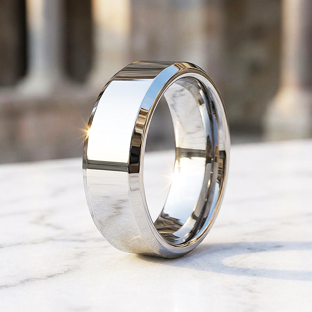Paladin Polished Tungsten Carbide Ring - Ring | Singapore Jewellery, Wedding Rings & Gifts | Same Day Delivery | Tiara.com.sg
