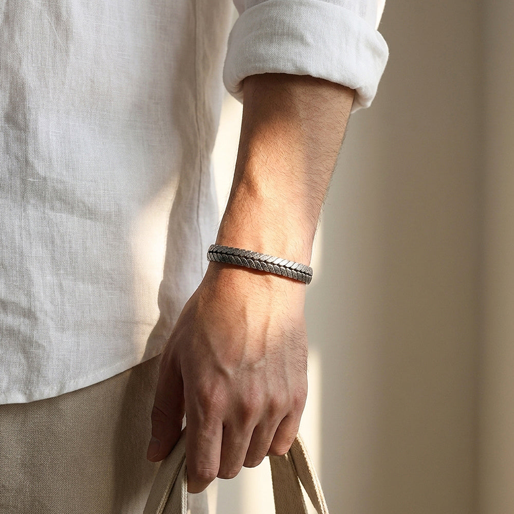 Percival Ancient | Men's Braided Metal Cuff