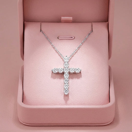 Classic Cross Moissanite Pendant Necklace | Prm2002