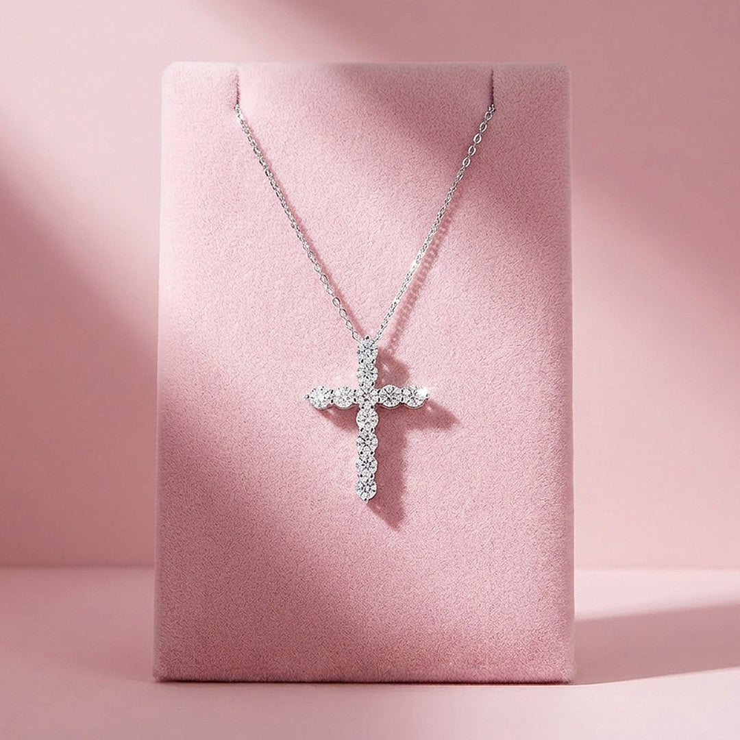 Classic Cross Moissanite Pendant Necklace | Prm2002