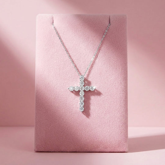Classic Cross Moissanite Pendant Necklace | Prm2002