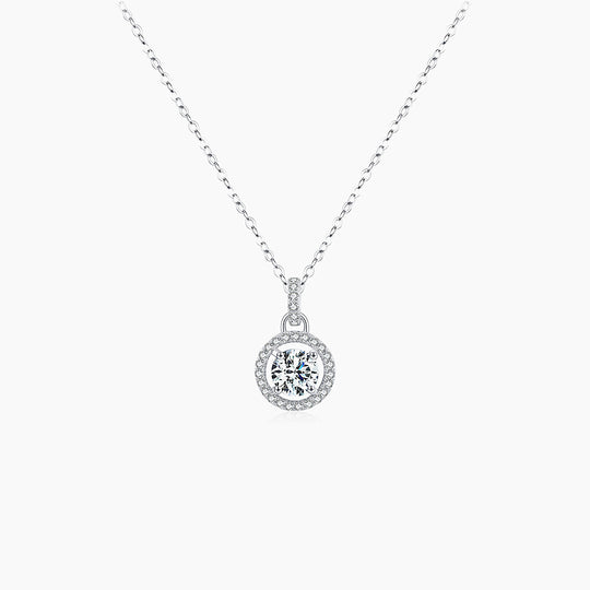 Prm2004: The Moissanite Grand Halo Necklace