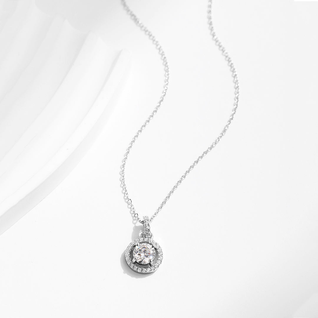 Prm2004: The Moissanite Grand Halo Necklace