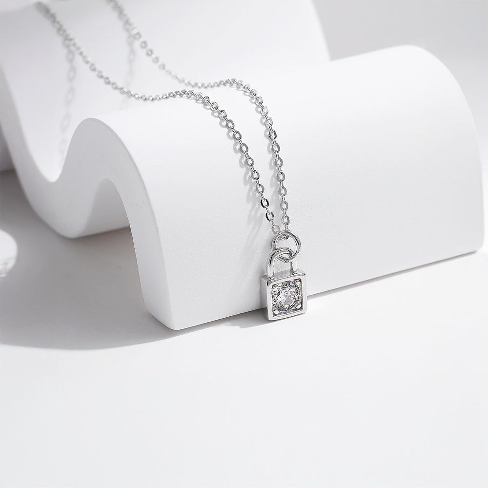 Prm2005: The Moissanite Lock of Love Necklace