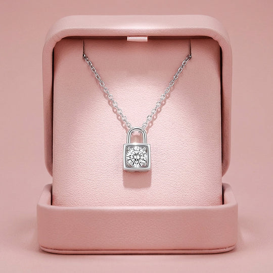 Square Locket Moissanite Solitaire Pendant Necklace | PRM2005