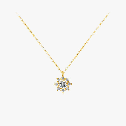 Prm2006: The Moissanite Golden Starburst Necklace
