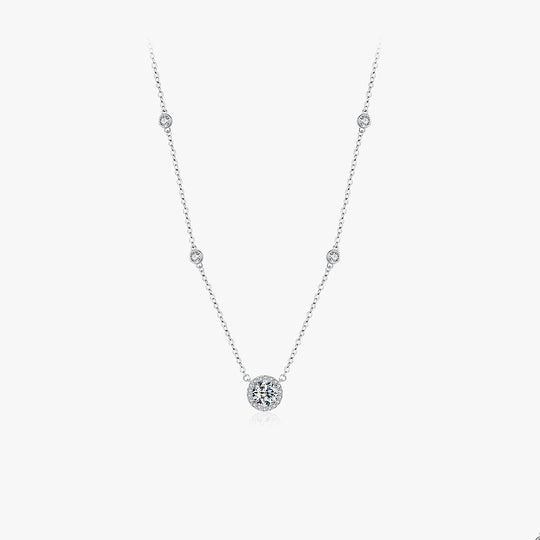 Prm2007: The Moissanite Radiant Horizon Necklace