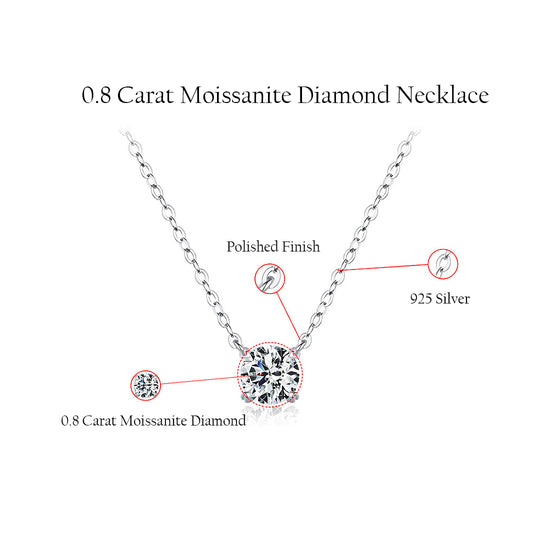 Prm2009: The 0.8 Carat Moissanite Solitaire Brilliance Necklace