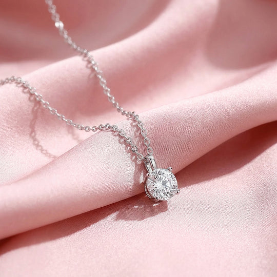 Round Brilliant Moissanite Solitaire Pendant Necklace | PRM2010