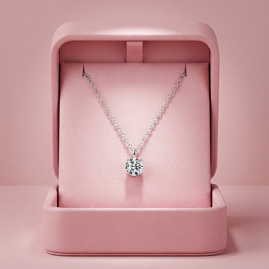 Round Brilliant Moissanite Solitaire Pendant Necklace | PRM2010