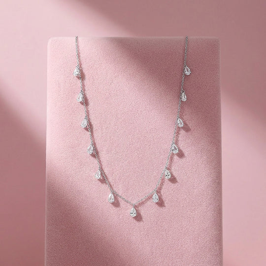 Teardrop Fringe Charm Necklace | Prm2011