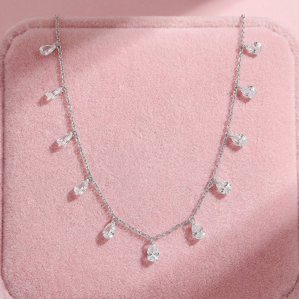 Teardrop Fringe Charm Necklace | Prm2011