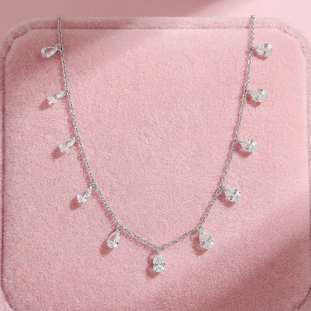 Teardrop Fringe Charm Necklace | Prm2011