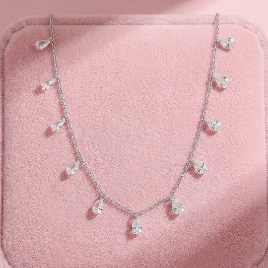 Teardrop Fringe Charm Necklace | Prm2011