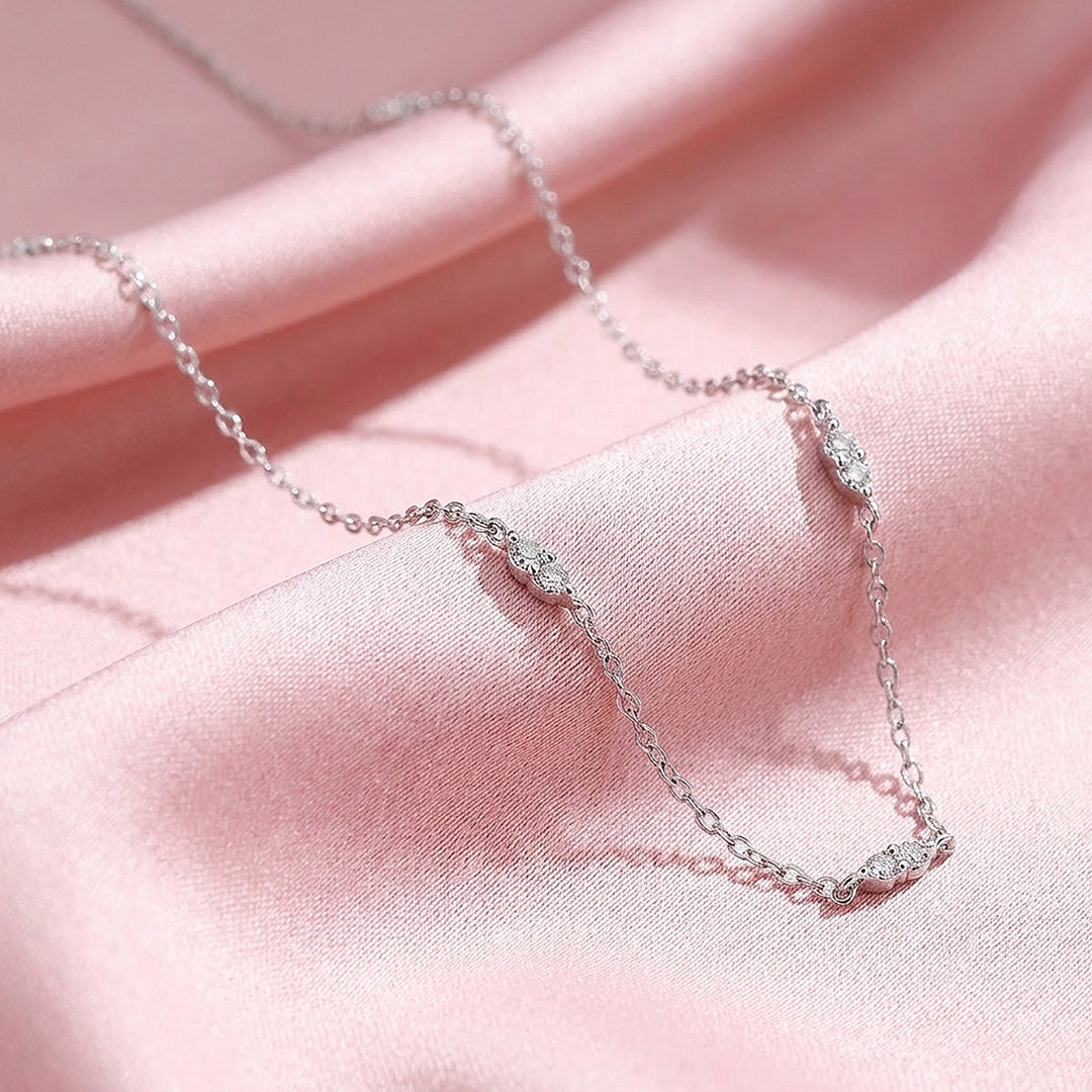 Horizontal Marquise Station Necklace | Prm2012
