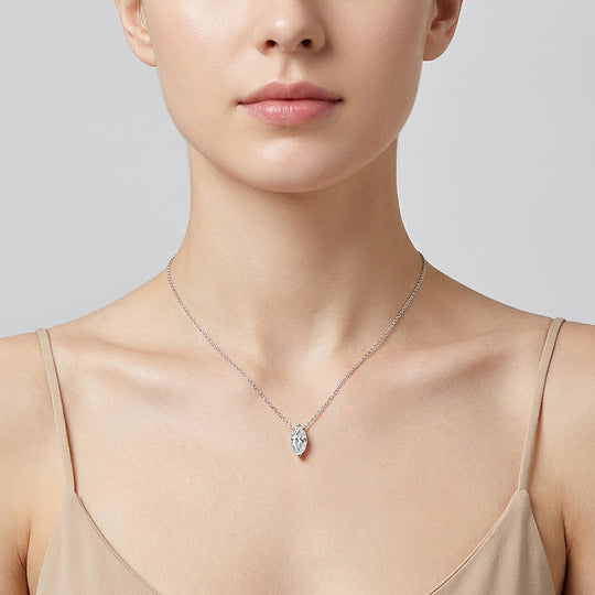 Marquise Cut Moissanite Solitaire Pendant Necklace | PRM2016