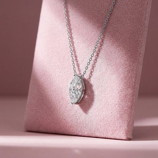 Marquise Cut Moissanite Solitaire Pendant Necklace | PRM2016