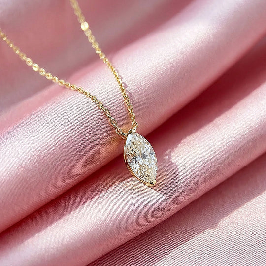 Marquise Cut Moissanite Solitaire Pendant Necklace | PRM2016