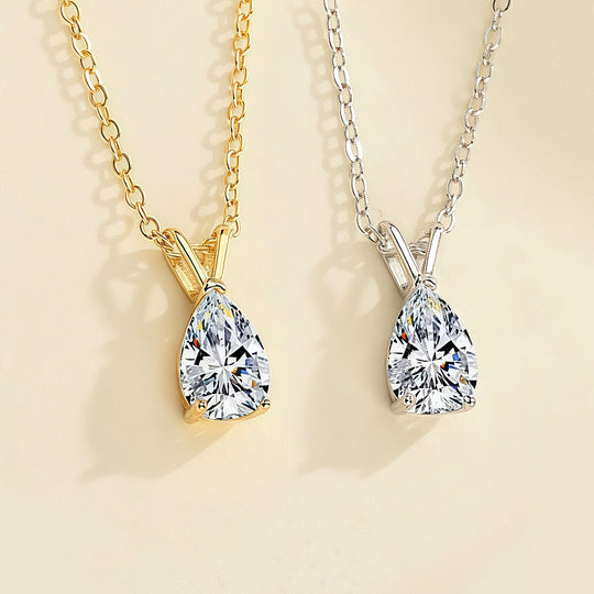 Pear Cut Solitaire Necklace | 1.00ct | Moissanite | 925 Sterling Silver | Prm2017 - Ring | Singapore Jewellery, Wedding Rings &amp; Gifts | Same Day Delivery | Tiara.com.sg