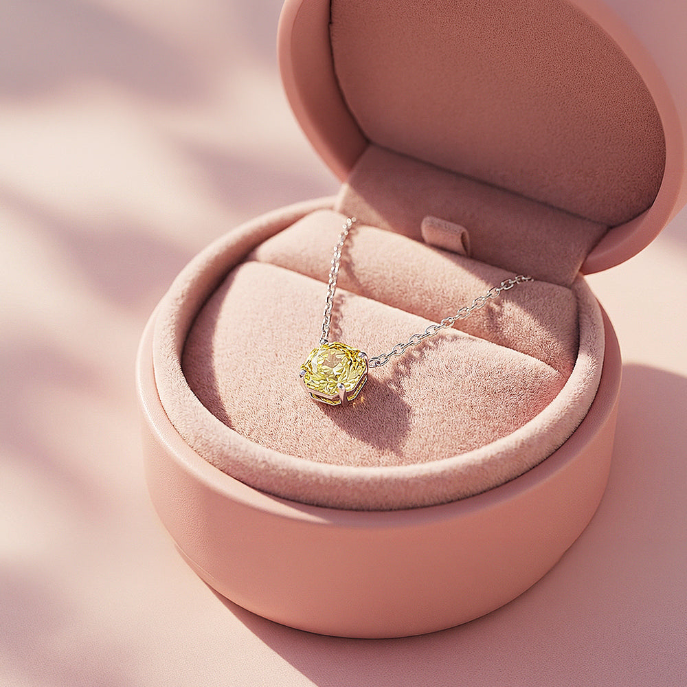 Solitaire Necklace | 925 Sterling Silver | Canary Rose-Cut | Prm2031 - Ring | Singapore Jewellery, Wedding Rings & Gifts | Same Day Delivery | Tiara.com.sg
