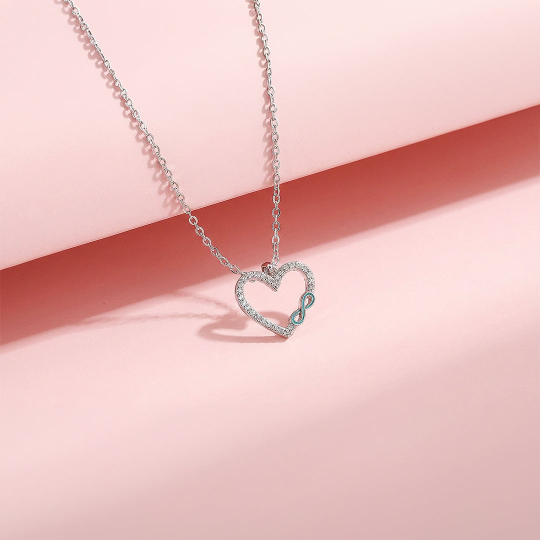 Infinity Heart Necklace | 925 Sterling Silver | Cubic Zirconia | Prm2033 - Ring | Singapore Jewellery, Wedding Rings &amp; Gifts | Same Day Delivery | Tiara.com.sg