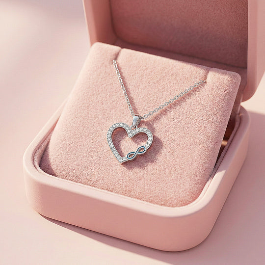 Infinity Heart Necklace | 925 Sterling Silver | Cubic Zirconia | Prm2033 - Ring | Singapore Jewellery, Wedding Rings &amp; Gifts | Same Day Delivery | Tiara.com.sg