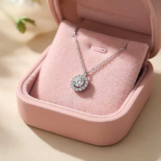 Halo Necklace | 925 Sterling Silver | Cubic Zirconia | Prm2035 - Ring | Singapore Jewellery, Wedding Rings &amp; Gifts | Same Day Delivery | Tiara.com.sg