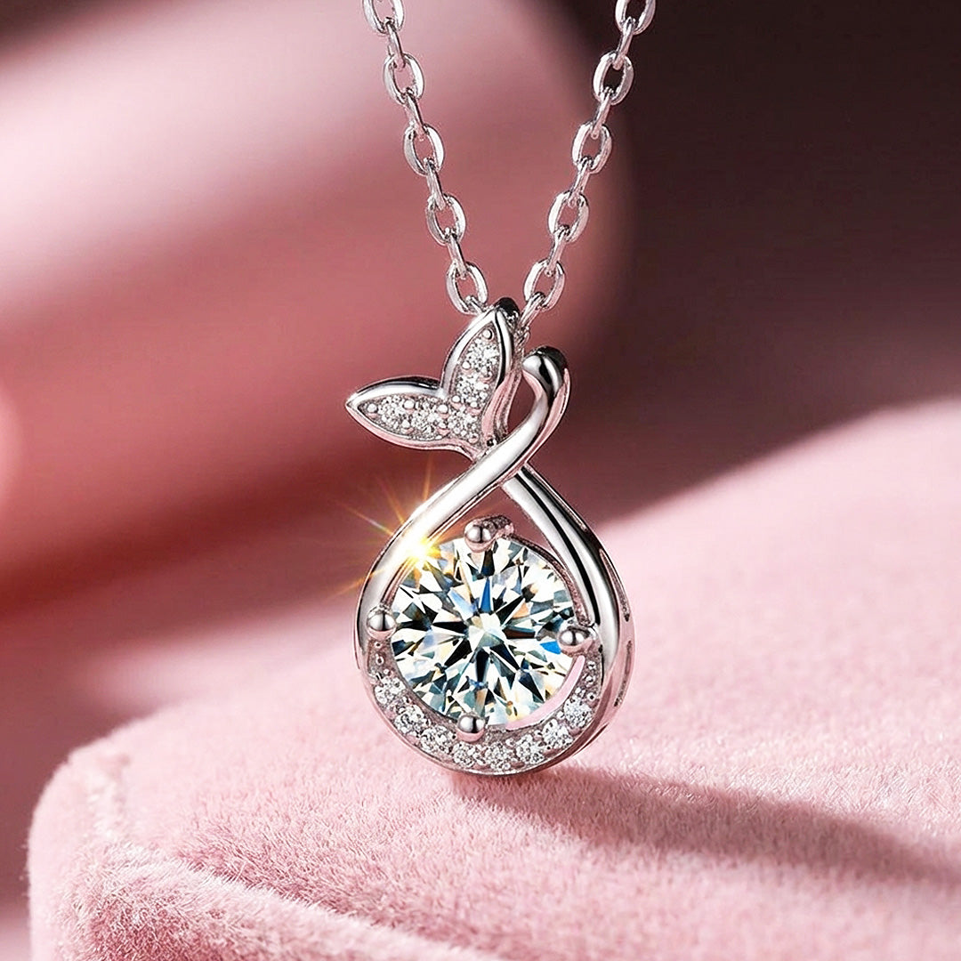 Infinity Fishtail Moissanite Pendant Necklace | PRM2052