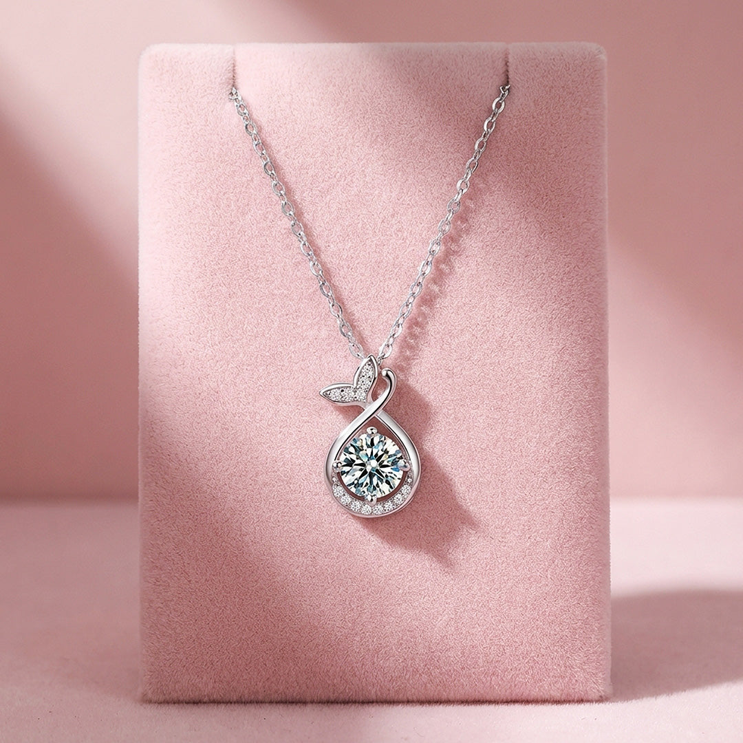 Infinity Fishtail Moissanite Pendant Necklace | PRM2052