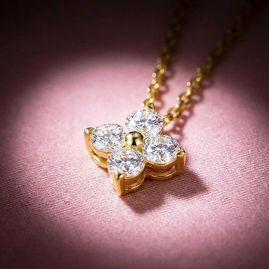 Four-Stone Clover Moissanite Necklace | PRM2057