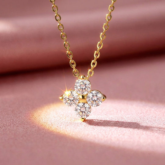 Four-Stone Clover Moissanite Necklace | PRM2057