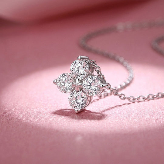 Four-Stone Clover Moissanite Necklace | PRM2057