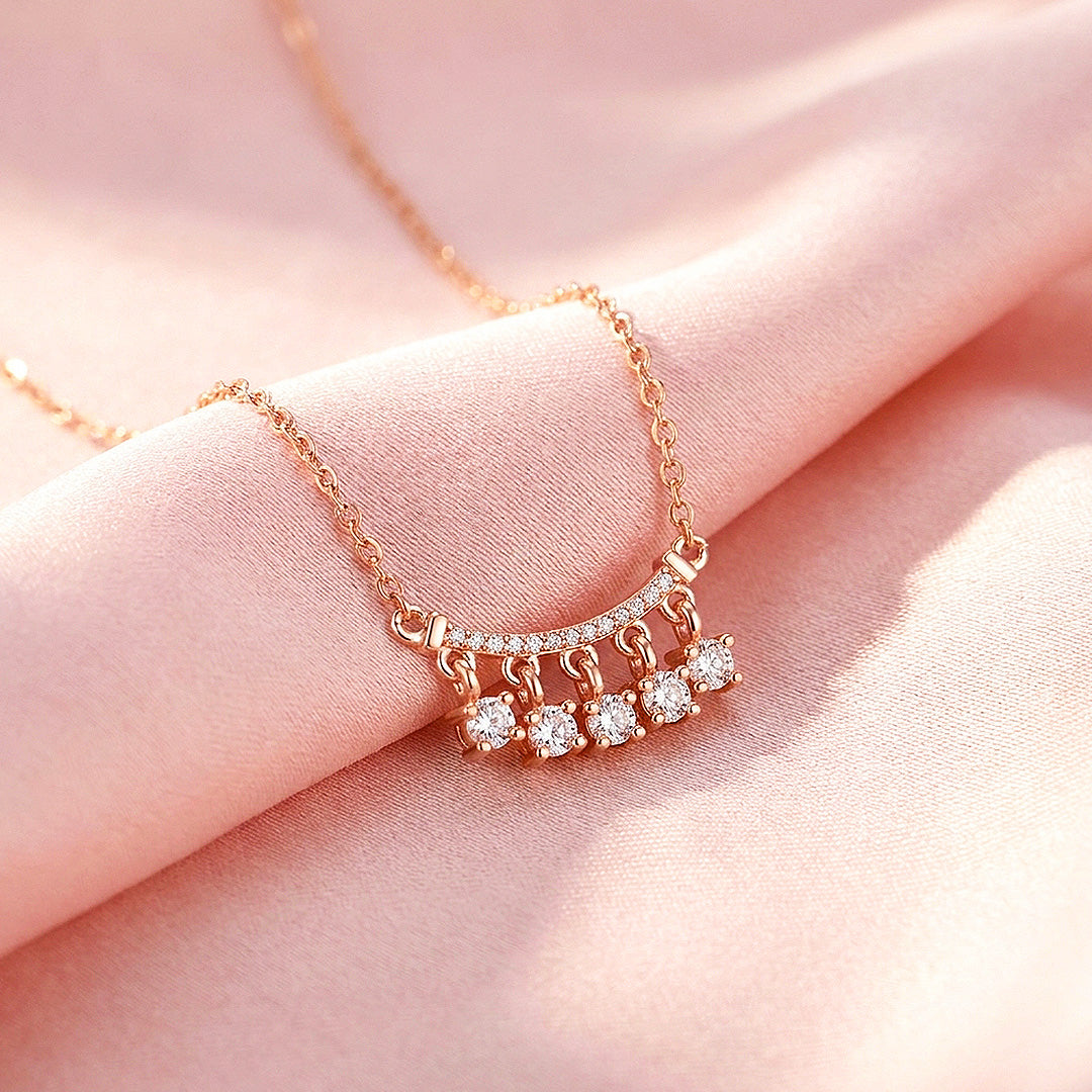 Pavé Bar Drop Moissanite Necklace | PRM2059