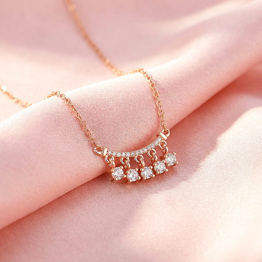 Pavé Bar Drop Moissanite Necklace | PRM2059
