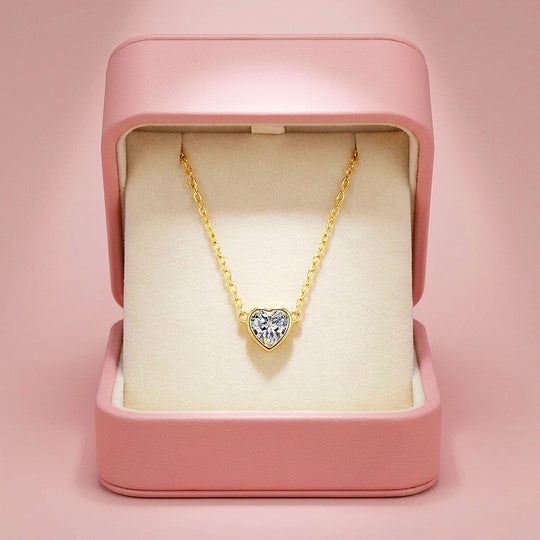 Heart Bezel Moissanite Necklace | PRM2066