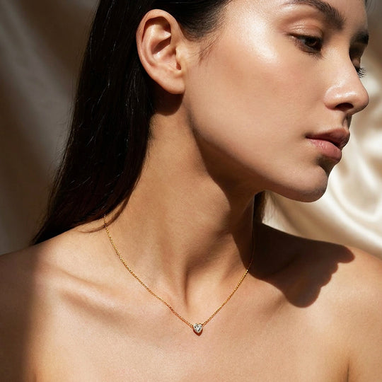 Heart Bezel Moissanite Necklace | PRM2066