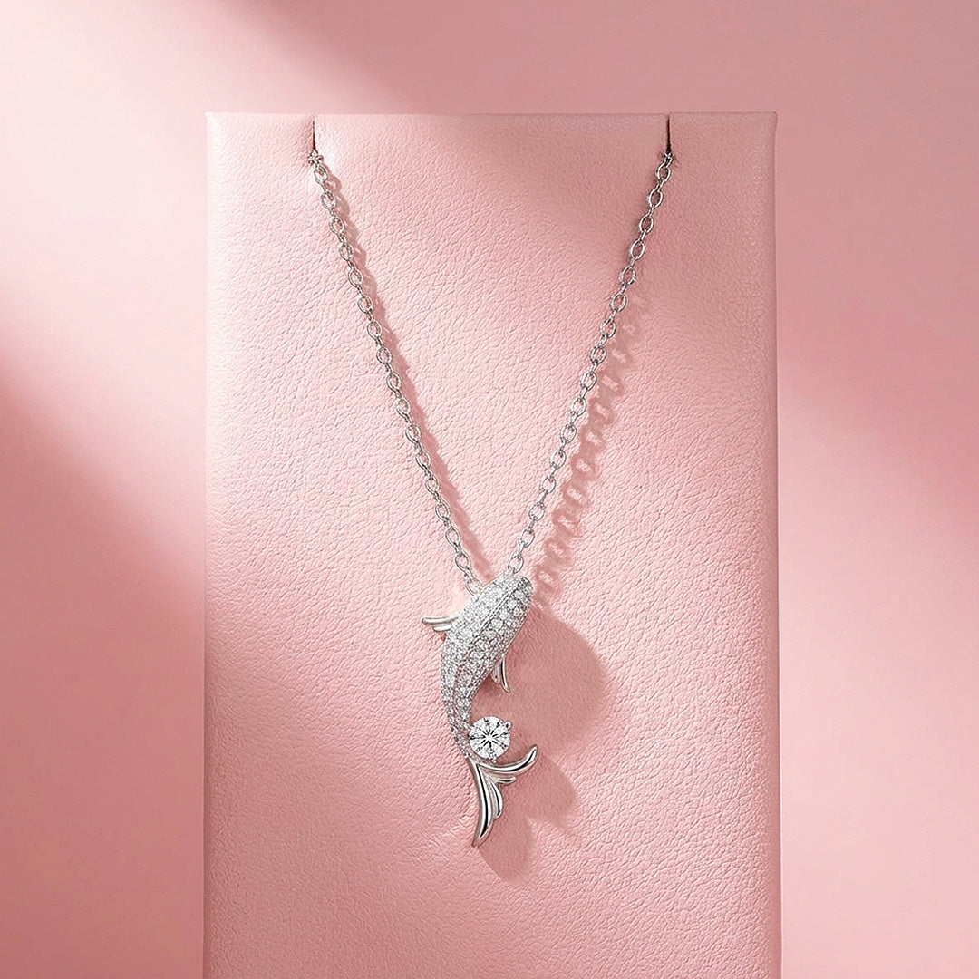 Koi Carp Moissanite 925 Silver Necklace | PRM2071