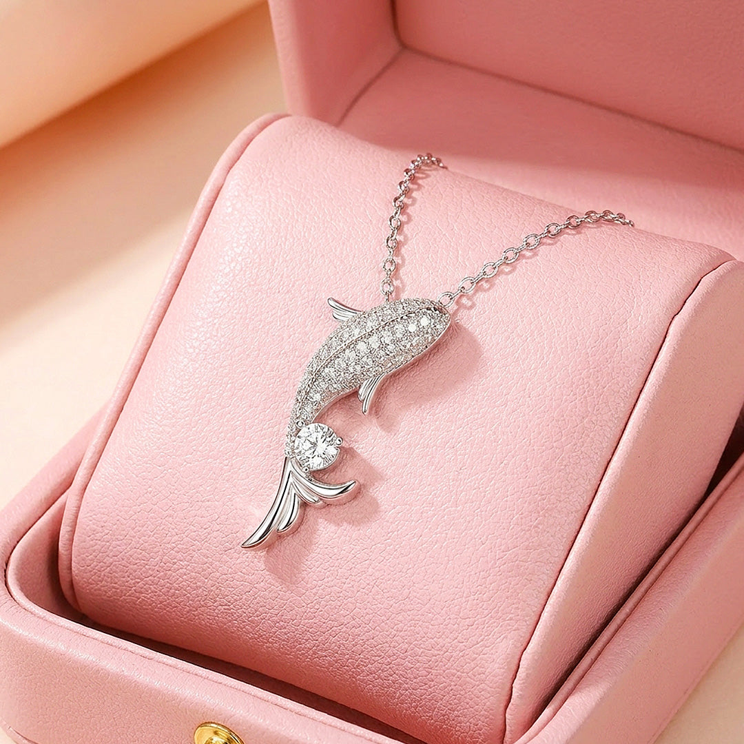 Koi Carp Moissanite 925 Silver Necklace | PRM2071