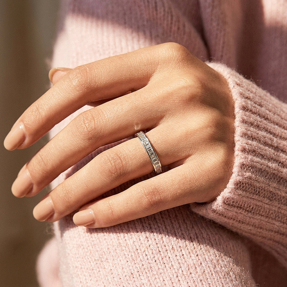 Baguette Eternity Ring | Moissanite | 925 Silver | Prm5001