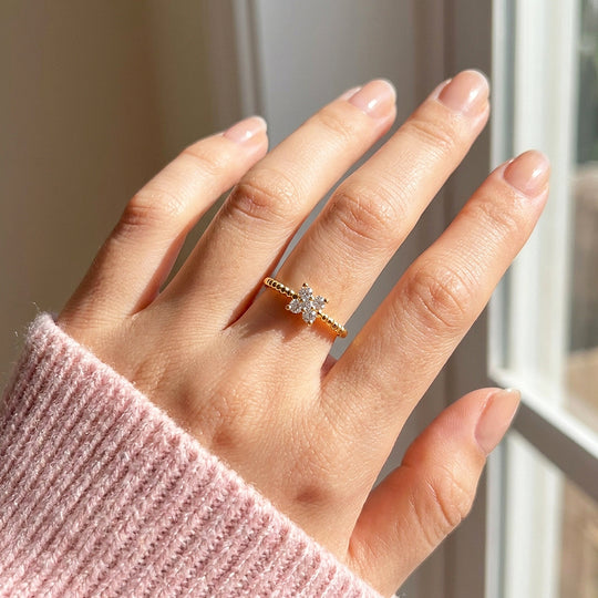 Four-Leaf Clover Cluster Ring | Moissanite | 925 Sterling Silver | Prm5004