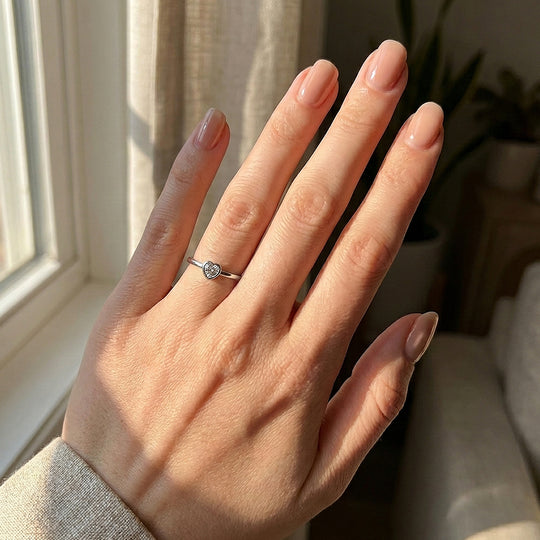 Heart Bezel Solitaire Ring | Moissanite | 925 Sterling Silver | Prm5005