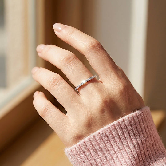 Pavé Eternity Band Ring | Moissanite | 925 Sterling Silver | Prm5032