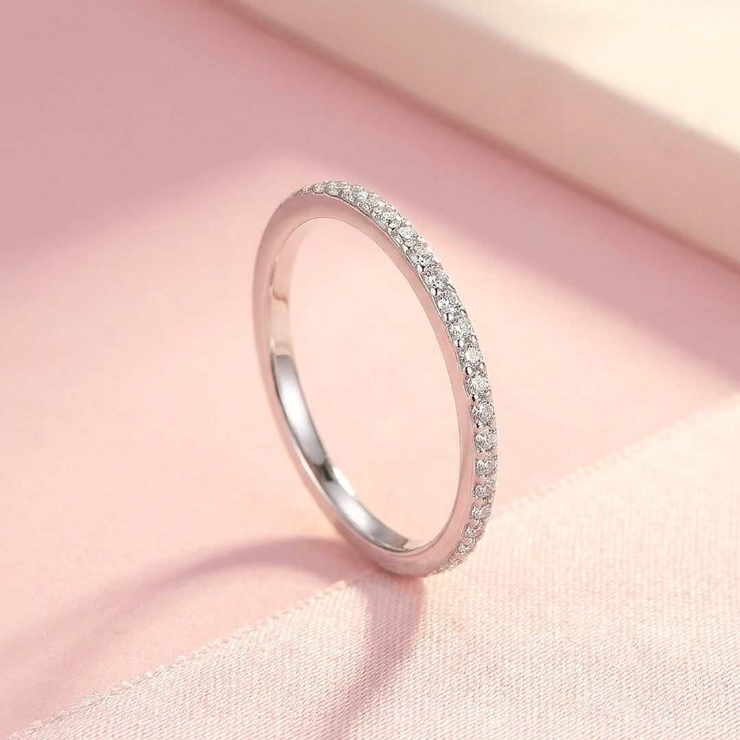 Pavé Eternity Band Ring | Moissanite | 925 Sterling Silver | Prm5032