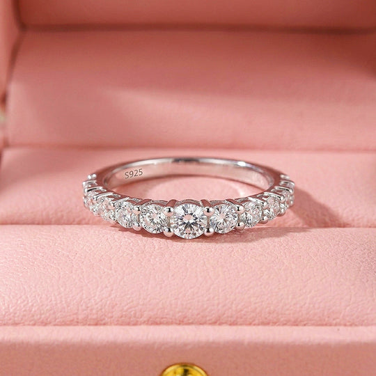 Stacked Stone Moissanite Ring | 925 Sterling Silver | Prm5010